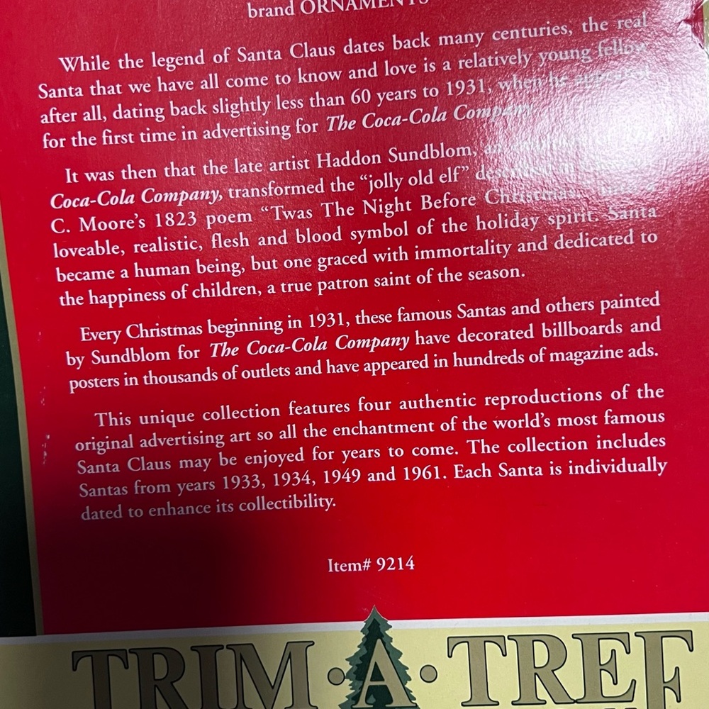 Coca-Cola Trim-A-Tree Collection Box - Picture 2 of 6